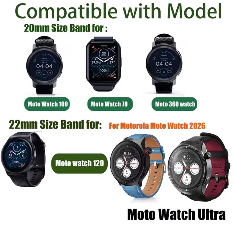 20 mm ve 22 mm boyutlarında, M - Motorola Smartwatch Accessories incelemesi ve fiyatı